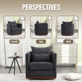 Coolmore Swivel Barrel Chair, Comfy Round Accent Sofa Chair For Living Room, 360 Degree Swivel Barrel Club Chair, Leisure Arm Chair For Nursery, Hotel, Bedroom, Office, Lounge Carbon Black Chenille Carbon Black Primary Living Space Foam Chenille