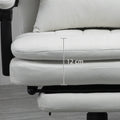 Vinsetto Microfibre Executive Massage Office Chair, Swivel Computer Desk Chair, Heated Reclining Computer Chair With Lumbar Support Pillow, Cream White Cream Polyester
