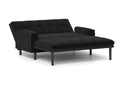 Black 2 Seater Sofa Sleeper With Recline Fuction Black Velvet Metal Primary Living Space Medium Soft Loose Back Pillow Top Arms Foam Fabric Metal 2 Seat