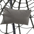 Egg Chair With Stand Indoor Outdoor Swing Chair Patio Wicker Hanging Egg Chair Hanging Basket Chair With Stand For Bedroom Living Room Balcony Gray Steel
