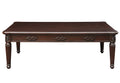 Espresso Coffee Table With Turned Legs Espresso Primary Living Space Traditional Rectangular Solid Wood Mdf