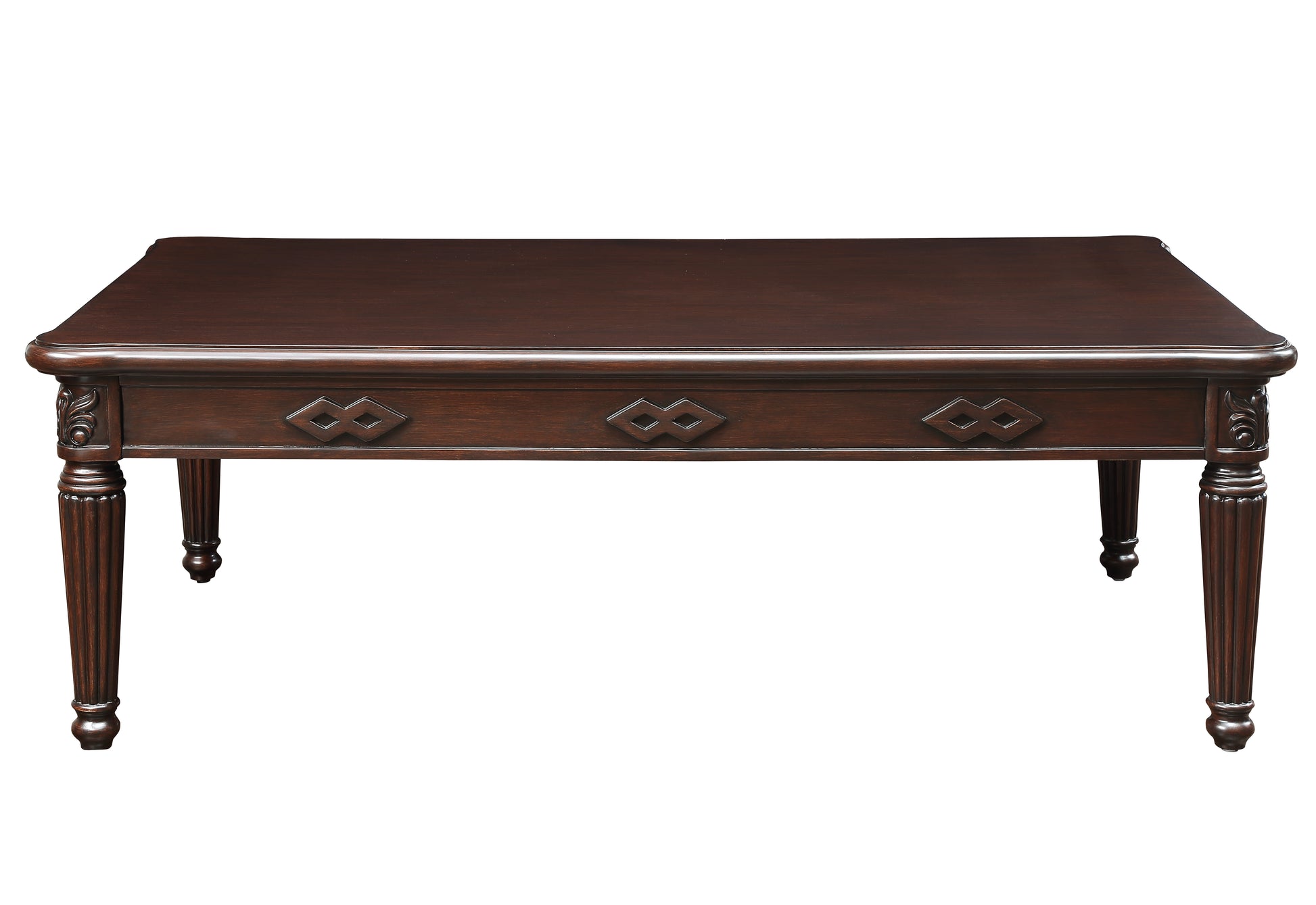 Espresso Coffee Table With Turned Legs Espresso Primary Living Space Traditional Rectangular Solid Wood Mdf