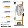 Coat Racks Solid Wood Hanger 23.6* 11*64.1In Solid Environmental Protection Easy To Assemble Beautiful Can Be Placed In The Bedroom Entrance Living Room Burly Wood Natural Wood Wash Light Brown