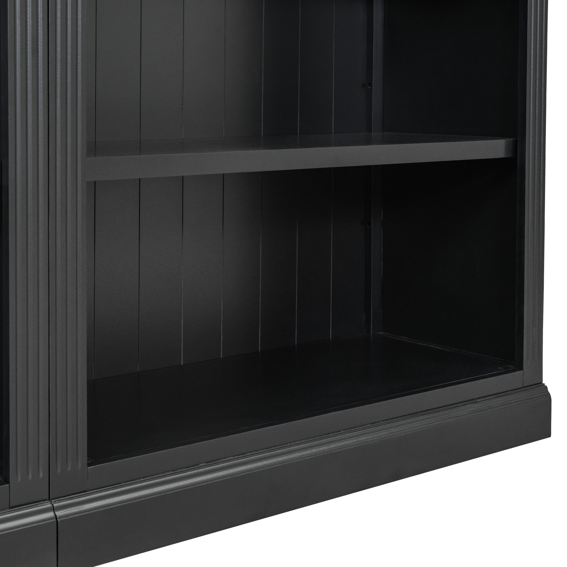 83.4" Tall Wood Bookcase With Light Strip,5 Tier Decor Bookshelves With Adjustable Shelves,Storage Organizer For Cds Books Movies,Free Standing Storage Shelves For Living Room,Home Office,Black