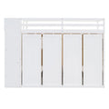 Modern Loft Bed With Two Tone Storage Stairs And Pull Out Wardrobes, White Twin White Solid Wood Mdf