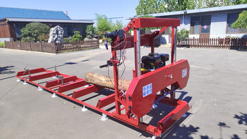 32" Portable Sawmill 15Hp 420Cc Rato Gas Engines With E Start Band Saw Red Iron