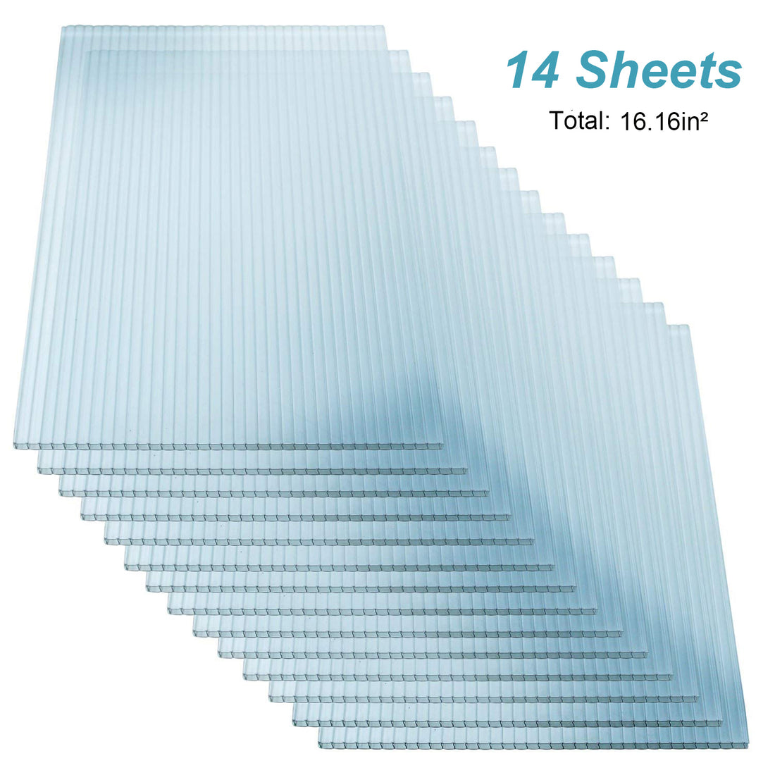 14 Pieces Set 2' W X 4' L Polycarbonate Panel,Twin Wall Polycarbonate Sheets Waterproof Uv Protected Reinforced Clear Sheets For Greenhouse, Outdoor, Plant Stand Roof White Pc