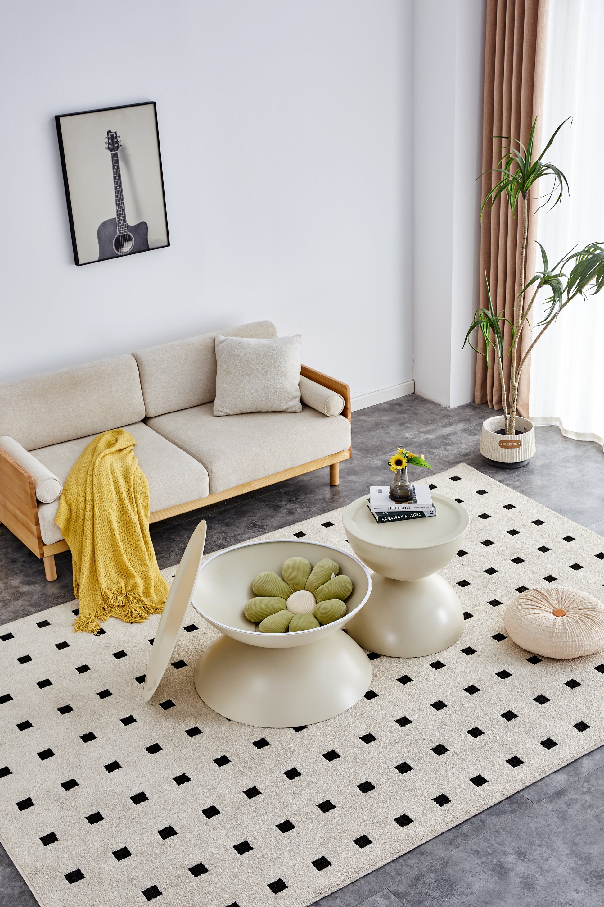 Milk White Coffee Round Tables Set Of 2 With Storge Movable Table Top Multifunctional End Side Table Milk White Primary Living Space Casual,Cute,Modern Freestanding Round Coffee & End Tables Round Metal