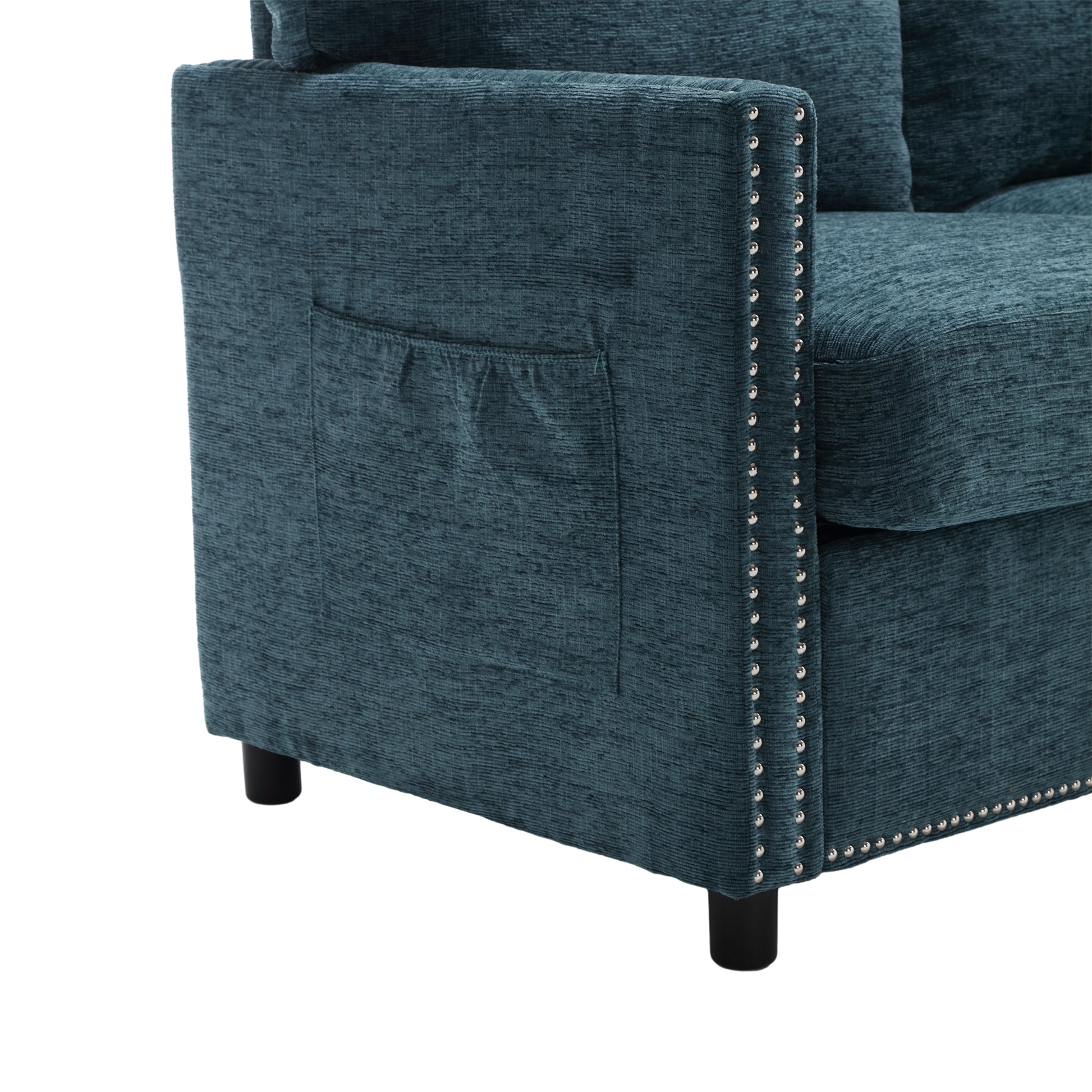 United Modern Chenille Fabric Loveseat, 2 Seat Upholstered Loveseat Sofa Modern Couch Mint Green Chenille 2 Seat