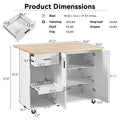 K&K Kitchen Island With Foldable Counter Top, Kitchen Storage Cart With Slide Out Shelf, Towel Rack And Drawer, Rolling Kitchen Cart On Wheels, For Kitchen, Living Room, Dining Room, White White Brown Kitchen Classic,Farmhouse,Luxury,Modern Rectangular