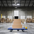 Platform Truck With 1320Lb Weight Capacity And 360 Degree Swivel Wheels, Foldable Push Hand Cart For Loading And Storage, Blue Blue Steel