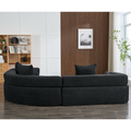 Arrived Oversized Combination Sofa,Curved Sofa,Upholstered 4 Seater Couch For Living Room, Modern Modular 3 Piece Free Combination, Semicircular Modular Sofaboucle, Black Black Polyester Primary Living Space Soft Tight Back Modern Square Arms Foam