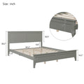 Modern Gray Solid Wood Queen Platform Bed Old Sku:Wf283525Aae Queen Gray Solid Wood
