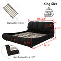 King Size Luxury Upholstered Platform Bed With Oversized Padded Backrest And Solid Wood Frame,Suitable For Multiple Heights Of Mattresses,Black Old Sku:W1885S00017 Box Spring Not Required King Black Wood Pine Solid Wood