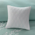 Oversized Cotton Jacquard Comforter Set Aqua King King Aqua Cotton