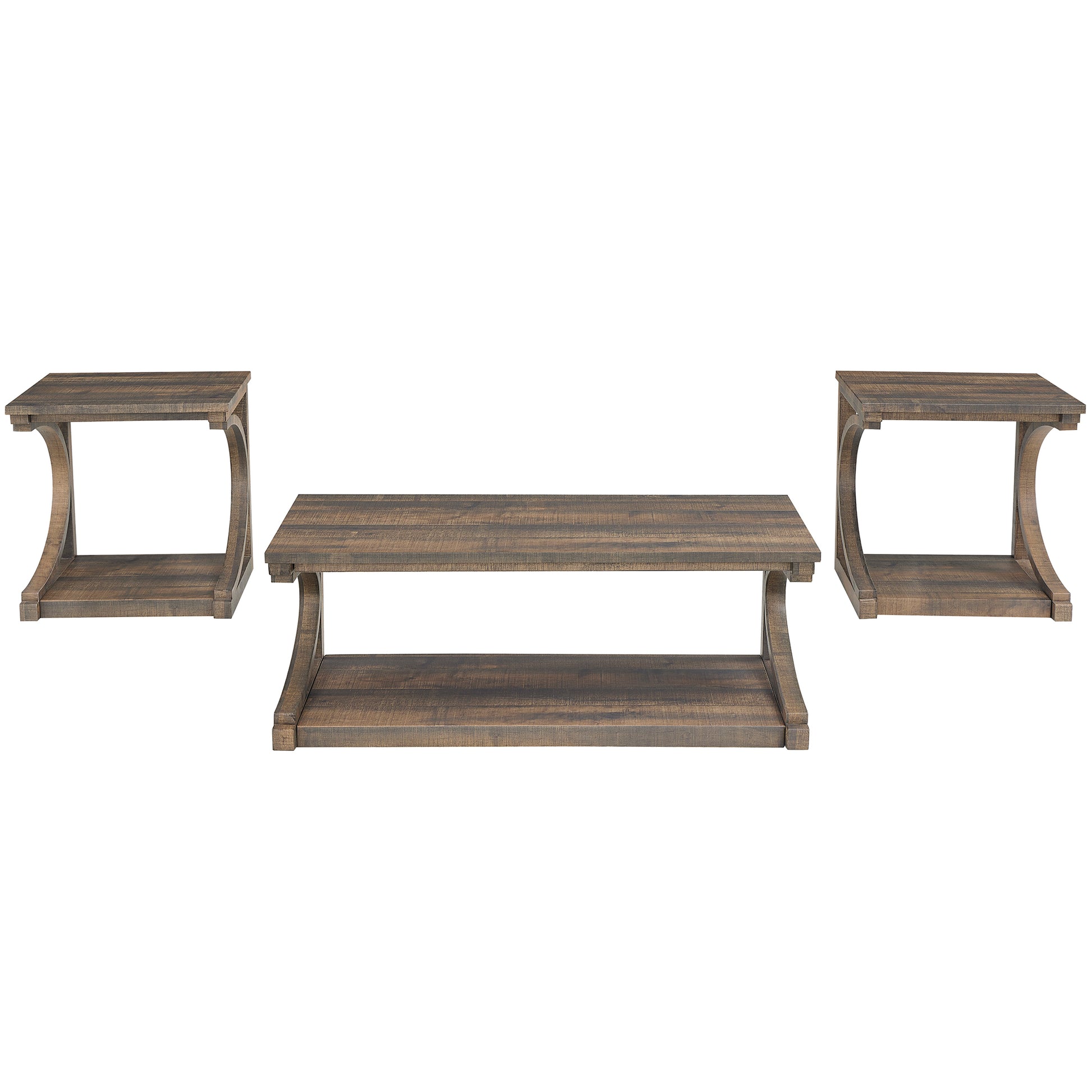 Unique Coffee Table, Solid Wood 48 Inch Modern Coffee Table Modern Center Table With Storage, Solid Wood Special Shape Coffee Table, Living Room, Kitchen, Apartment Dining Table Brown Solid Wood Mdf