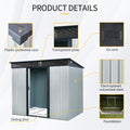8Ft X 6Ft Outdoor Metal Storage With Lockable Sliding Doors And Transparent Plate For Garden, Lawn White And Black White Black Metal