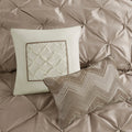 7 Piece Tufted Comforter Set Taupe Cal King California King Taupe Polyester