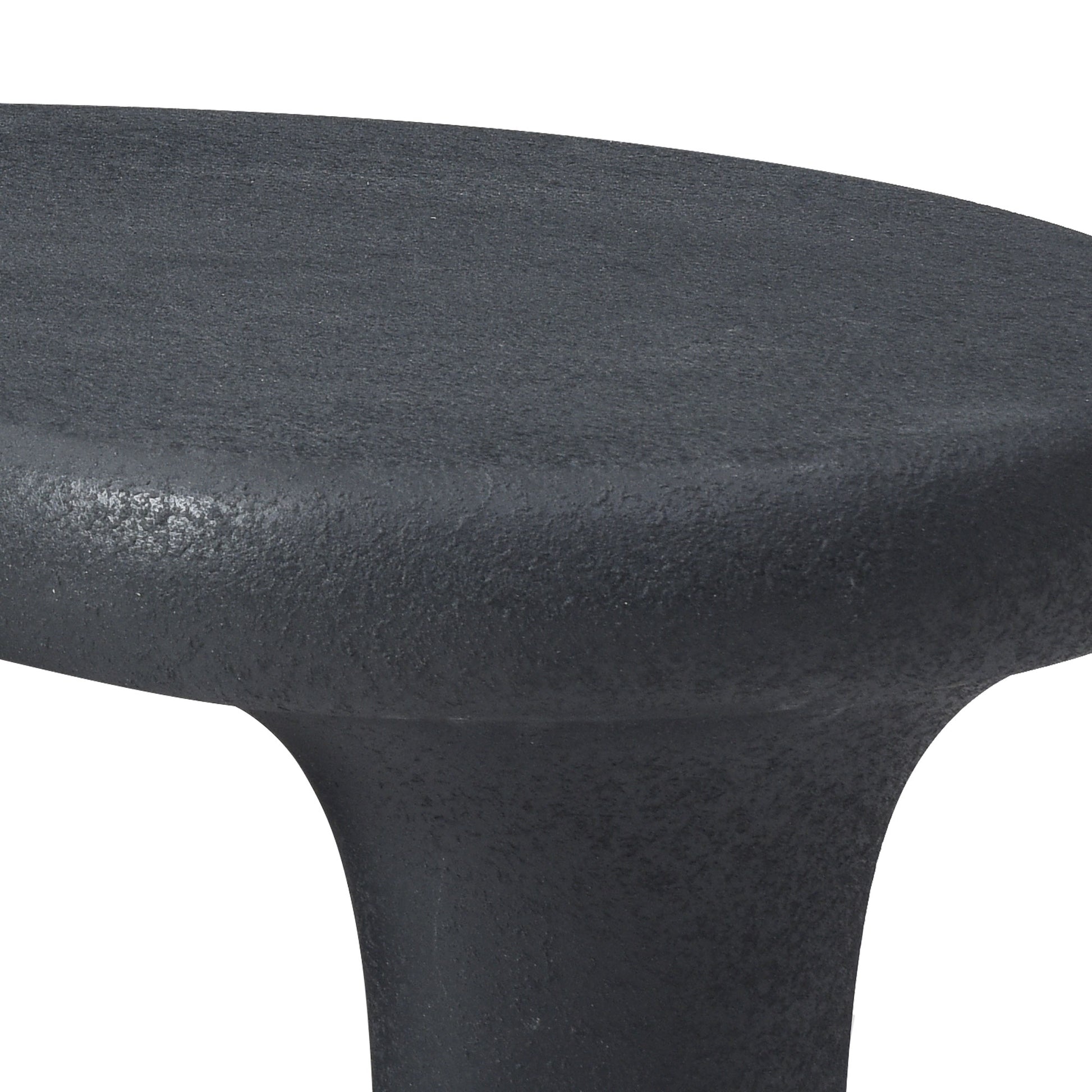 47.24'' Fiberglass Cloud Coffee Table For Living Room Vintage Table With 3 Support Legs,Matte Black Table Front Of The Sofa, Irregular Center Table,No Need Assembly Matt Black Fiberglass
