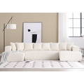 Arrived 131'' Modular Sectional Couch, U Shaped Sofachaise Lounge, Striped Fabric,Upholstered 4 Seater Couch For Living Room, Bedroom, Free Combination Sofa Corduroy ,White White Polyester Primary Living Space Soft Modern Square Arms Foam Upholstered 4