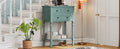 Narrow Console Table, Slim Sofa Table With Three Storage Drawers And Bottom Shelf Light Blue Light Blue Solid Wood Mdf