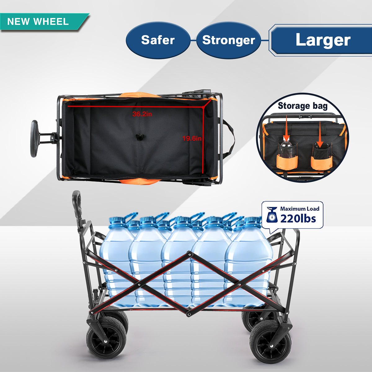 Black & Orange Folding Campers Black Gold Metal