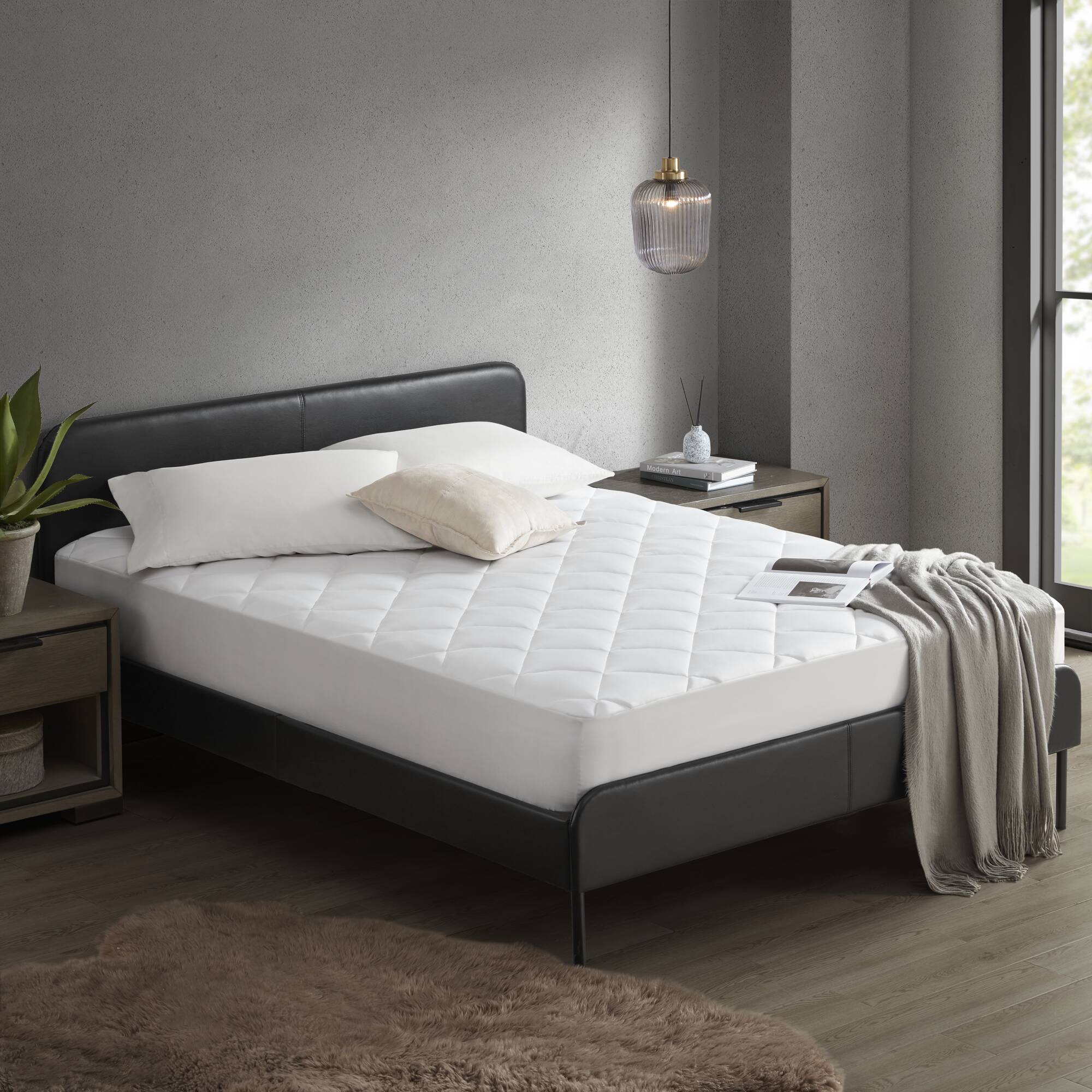 Overfilled Deep Pocket Mattress Pad White Twin White Nylon Twin