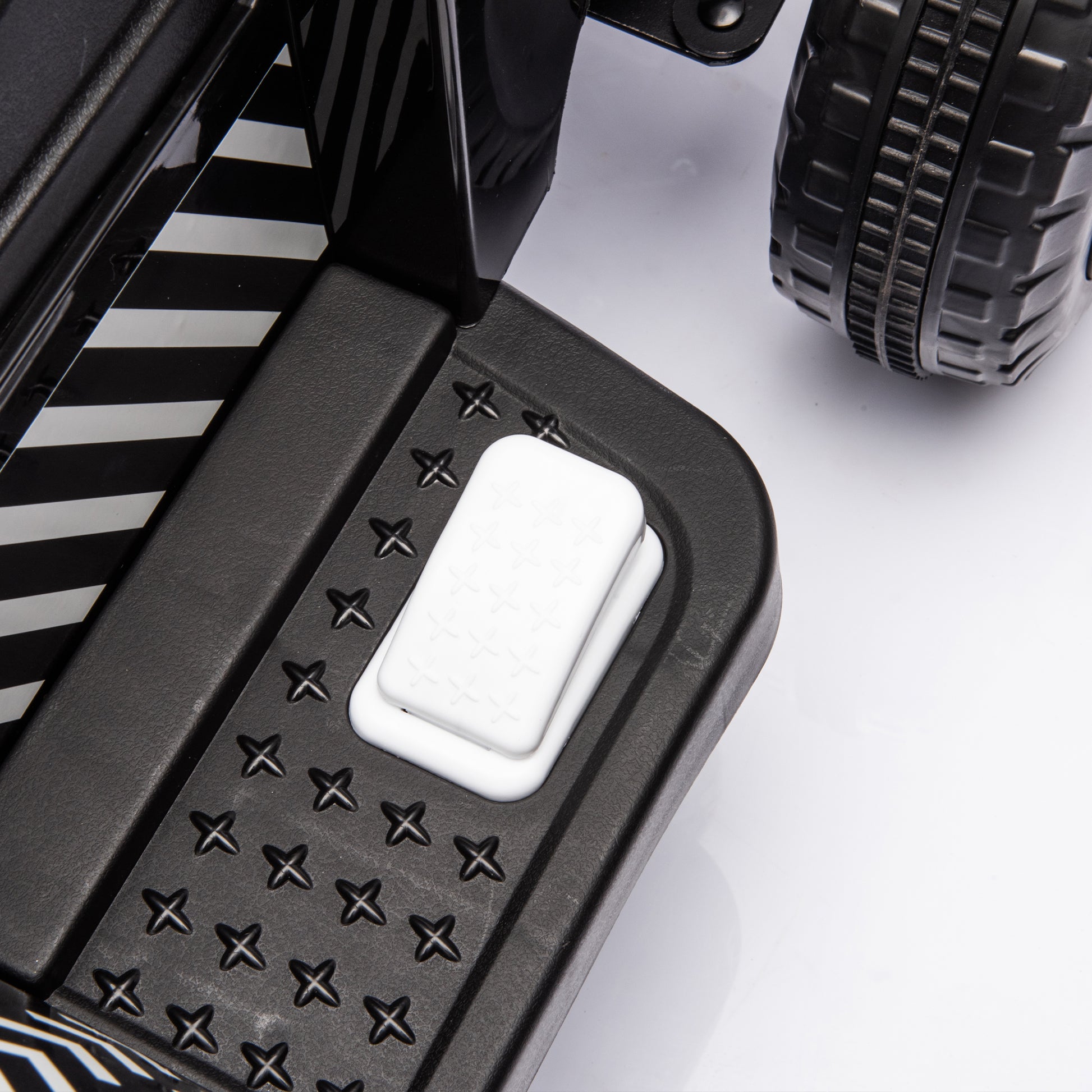 12V Kids Ride On Electric Tractor Black Knight,Kids Ride On Toy.2Wd,Non Skid Tires, Steering Wheel, Foot Pedal,With Removable Storage Tug,Light,Bluetooth,Music,Mp3,Usb,Power Display For Kids Aged 2 3. Black 50 99 Lbs Polypropylene