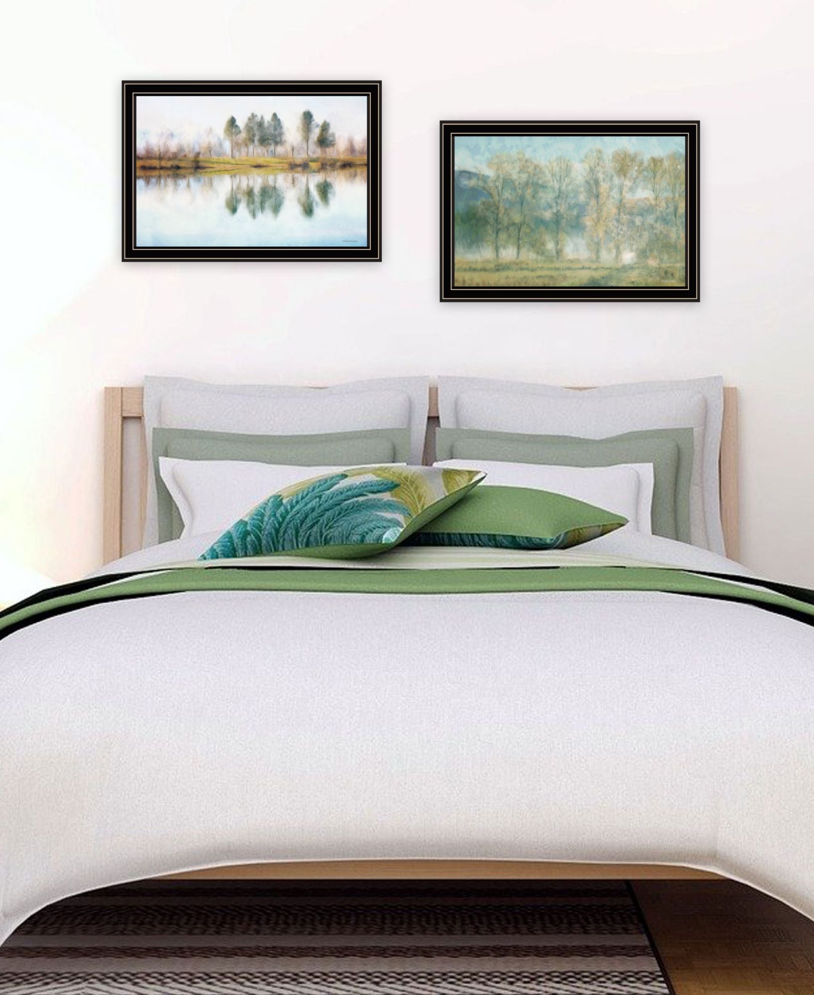 "Peaceful Lake Reflection" Framed Wall Art For Living Room, Wall Art Print For Home Decor, Bedroom Wall Art By Bluebird Barn Multicolor Wood Paper