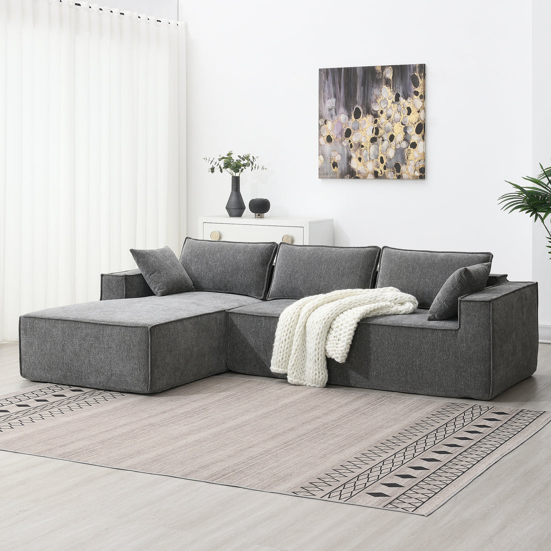9587G Package Gray Chenille 1 Seat