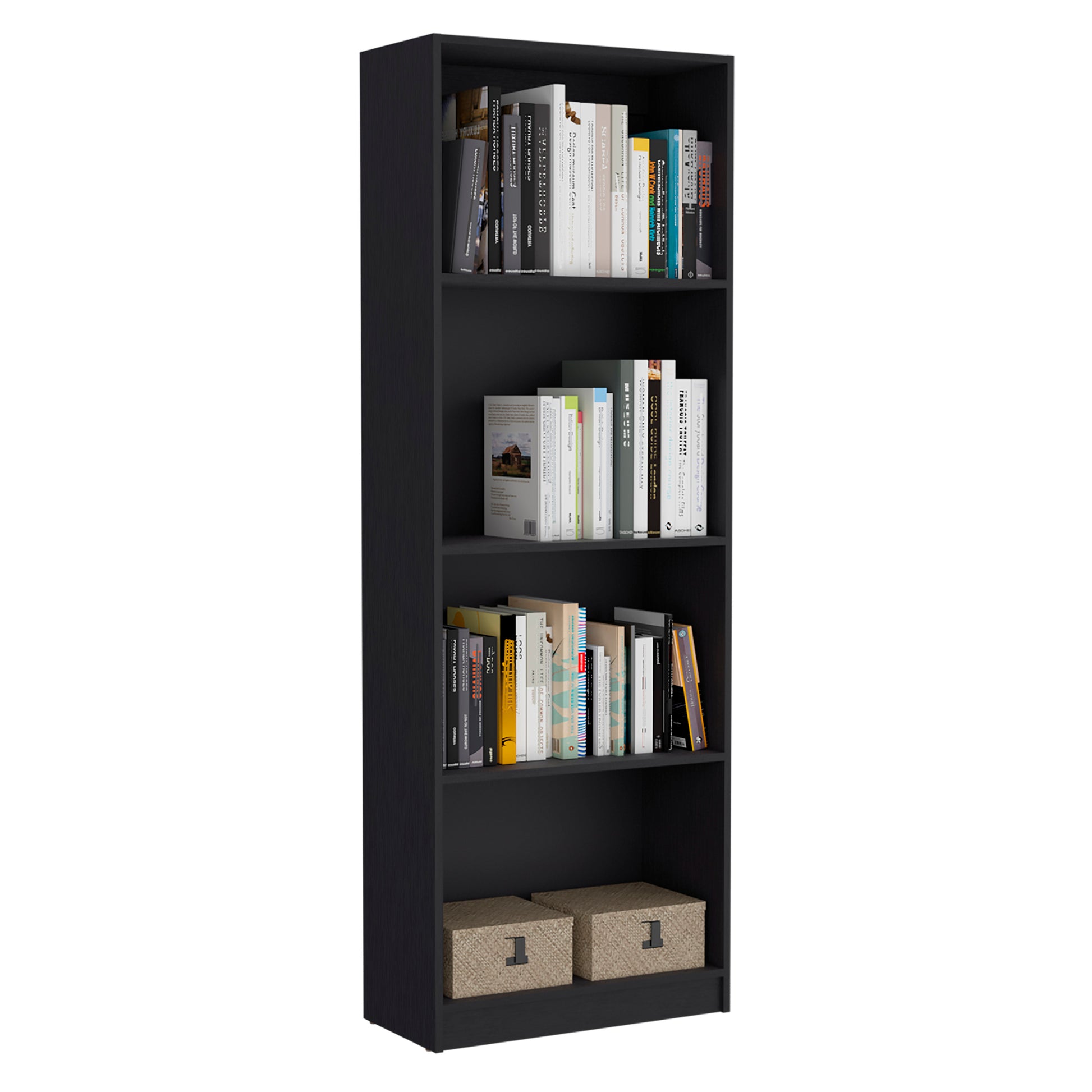 2 Piece Bookcase Living Room Set, Storage Cabinet, 42" Wide And 9 Shelves Black Black Particle Board