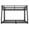 Metal Full Xl Over Queen Bunk Bed For Teens And Adults,Space Saving Noise Reduced No Box Spring Needed, Black Full Xl Black Metal