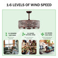 Dia 26.8 Inch Chandelier Ceiling Fan ,Crystal Shade Ceiling Fan With Remote Control,3 Abs Blade 4 Light No Include Bulb Rustic Brown American Design,American Traditional,Classic,Contemporary,Farmhouse Abs Metal