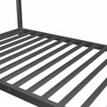 Metal Twin Over Full Bunk Bed Heavy Duty Sturdy Metal Noise Reduced Safety Guardrail No Box Spring Needed,Black Twin Black Metal Metal