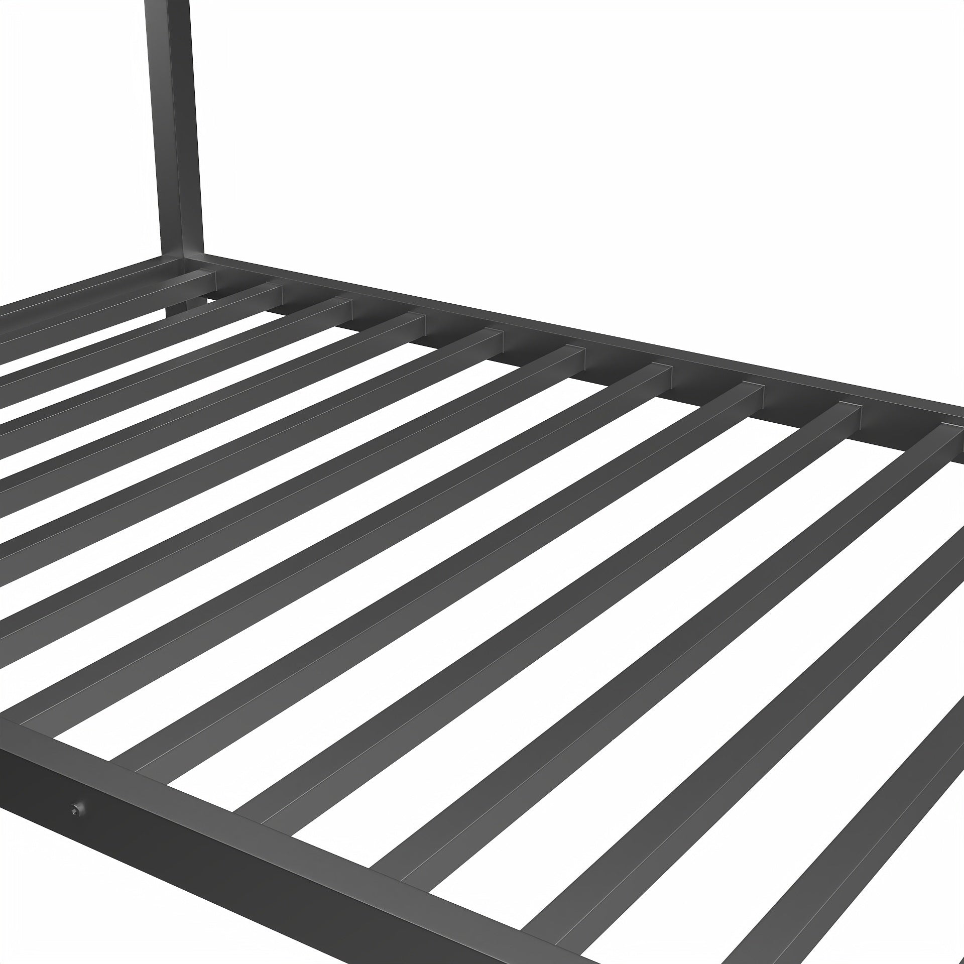 Metal Twin Over Full Bunk Bed Heavy Duty Sturdy Metal Noise Reduced Safety Guardrail No Box Spring Needed,Black Twin Black Metal Metal