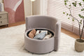 029 Teddy Fabric Swivel And Storage Chair With Back Cushion For Living Room,Light Gray Light Gray Primary Living Space Modern Foam Teddy