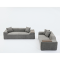 Arrived 2 Piece Boucle Cloud Sofa Set, Upholstered Sofa Set, Modern 3 Seater And 2 Seater Sofa With Mdf End Table For Living Room ,Apartment,3 2 Couch,Boucle,Dark Gray Gray Polyester Primary Living Space Soft Tight Back Modern Square Arms Foam