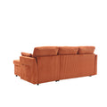United We Win Furniture, Modular L Shaped Sofa, Modular Long Sofa With Reversible Chaise Lounge, Sofa Bed, Sleeper Sofa, Modular Sofa Combination With Storage Seats. Orange Velvet 3 Seat
