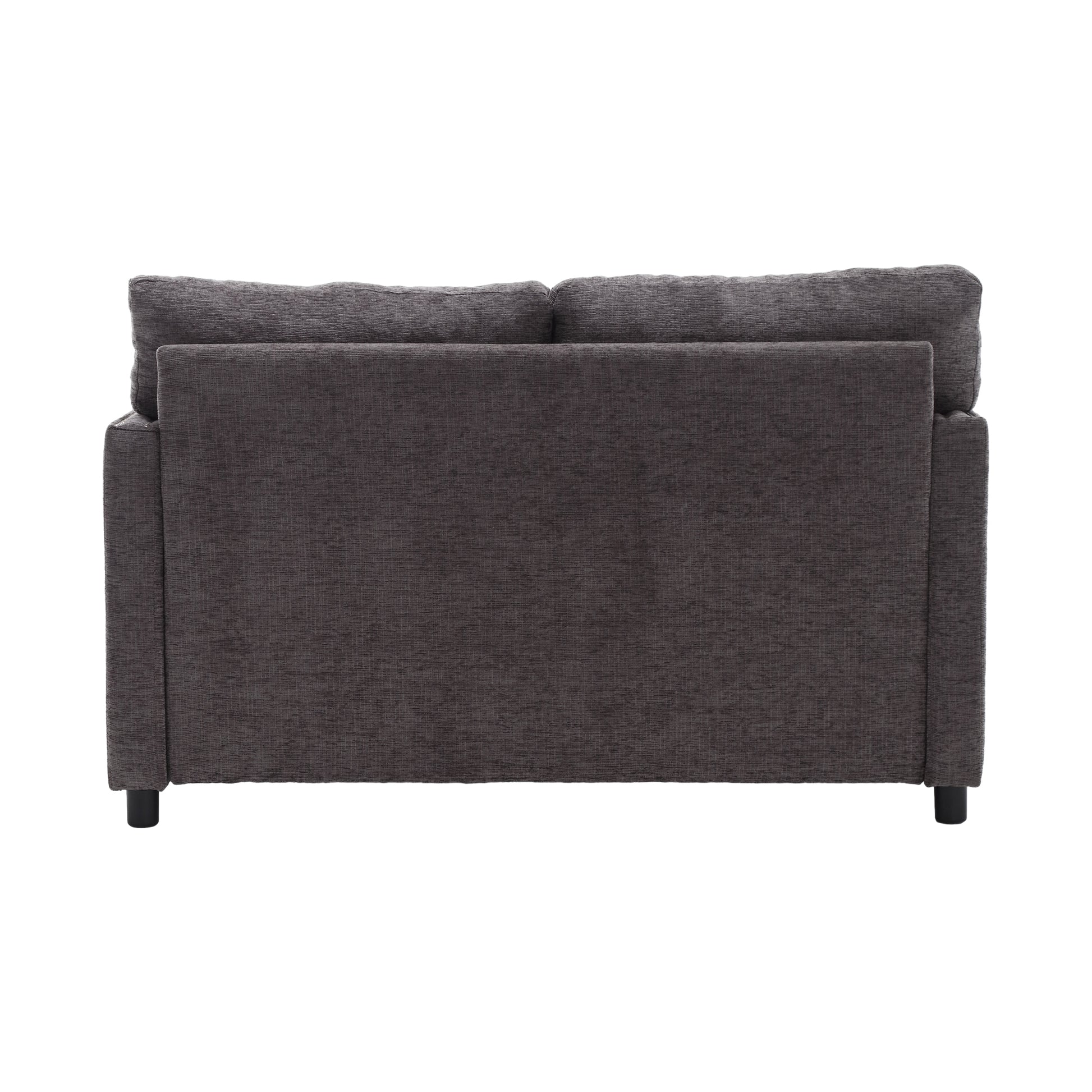 United Modern Chenille Fabric Loveseat, 2 Seat Upholstered Loveseat Sofa Modern Couch Dark Gray Chenille 2 Seat