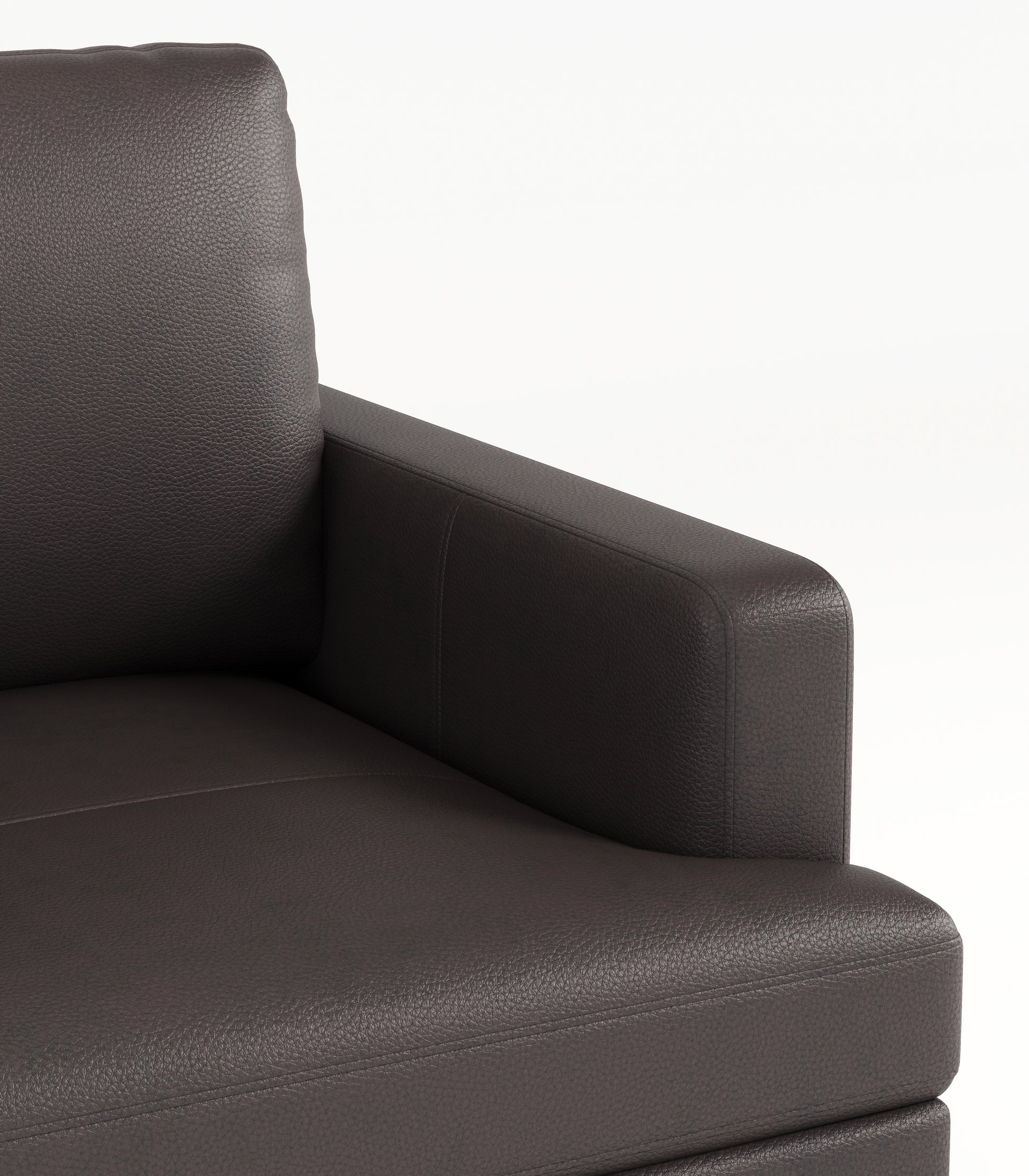 77" Brown Luxury Genuine Leather Match Contemporary Sofa With Usb Charger,3 Seats Comfy Coach For Living Room Home Office Dark Brown Wood Primary Living Space American Design Foam Genuine Leather 3 Seat