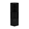 Corner Bar Cabinet Atanasio, Living Room, Black Black Particle Board Particle Board