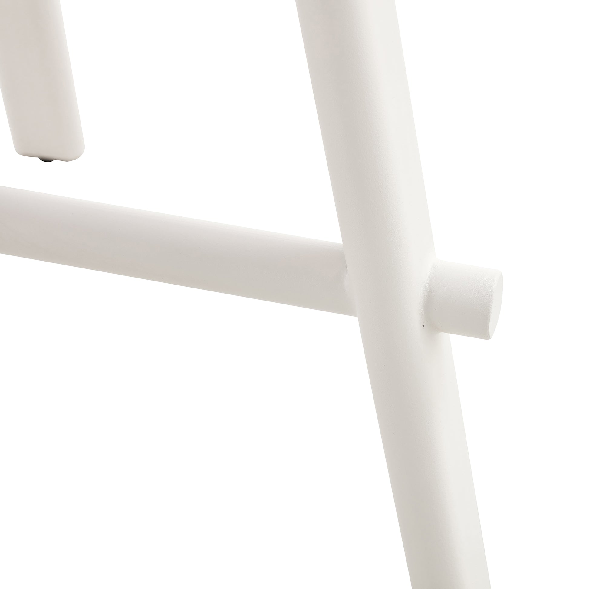 A Modern Minimalist Circular Dining Table With A 42 Inch Diameter White Patterned Tabletop And White Metal Legs. Suitable For Restaurants, Living Rooms, And Conference Rooms. White Mdf Metal