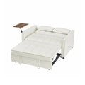 Cream White Velvet Loveseat Sofa Bed Cream White Wood Tufted Back Square Arms Foam Velvet 2 Seat