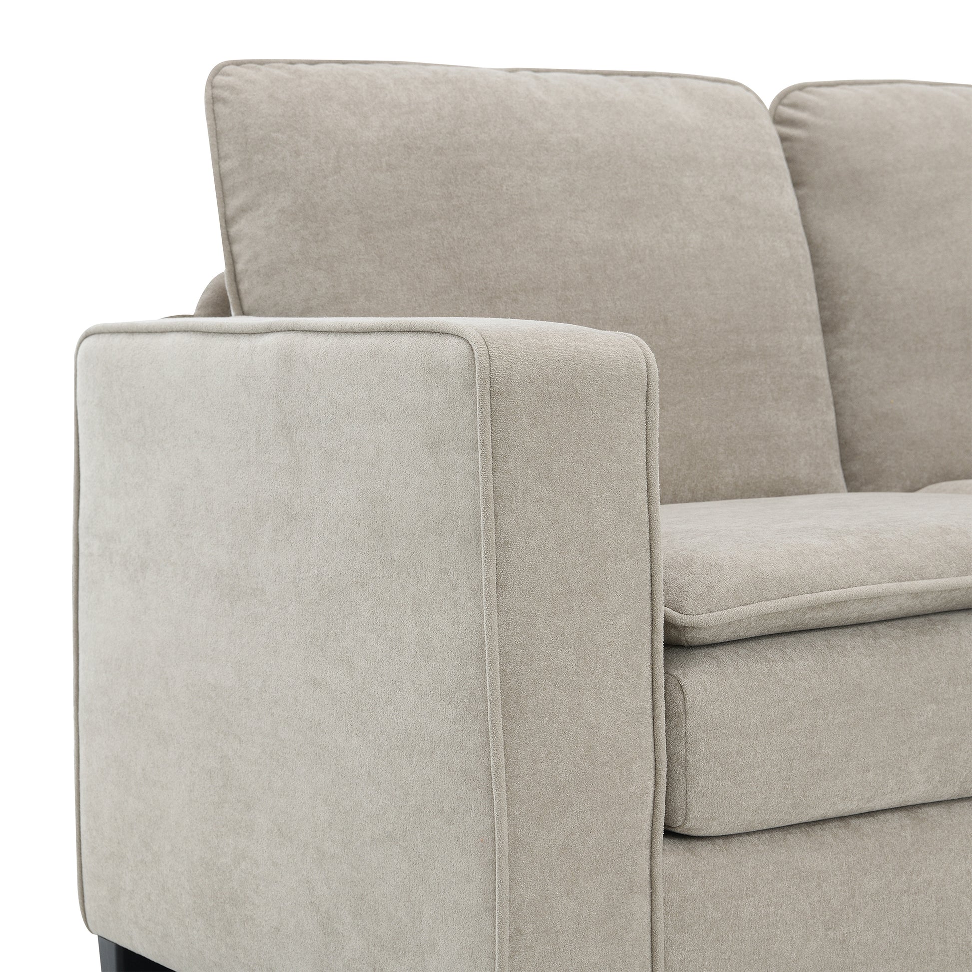 89*89" Oversized Velvet Modern Sectional Sofa,Large L Shaped Upholstered Indoor Furniture With Double Cushions,5 Seat Cloud Corner Couch For Living Room,Apartment,Office,2 Colors Khaki Fabric 5 Seat