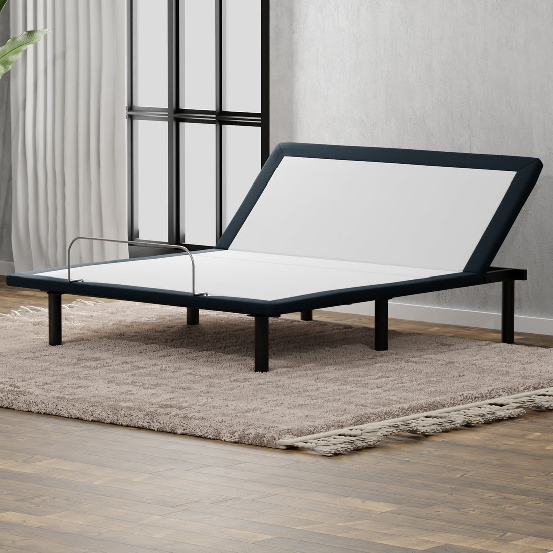 Model H Adjustable Base Queen: Head Up Queen Grey Metal