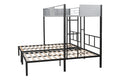 Triple Bunk Bed With Vent Board Sturdy Metal Frame Noise Free Wood Slats Separatable Into Three Beds No Box Spring Needed Twin Black Bunk Steel