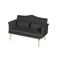 Black 2 Seater Sofa Black Wood Tufted Back Velvet 2 Seat