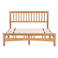 Queen Size Elegant Style Wooden Platform Bed Frame With Headboard,No Need Box Spring,Easy Assembly Queen Oak Rubber Wood