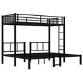 Twin Over Twin & Twin Bunk Beds For 3, Twin Xl Over Twin & Twin Bunk Bed Metal Triple Bunk Bed, Black Twin Black Metal
