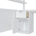 Full Size Wooden Loft Bed With Wardrobe, Desk, Drawers, Shelves, White Full White Plywood